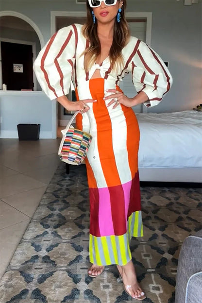 Minora | Solara Stripe Maxi Dress