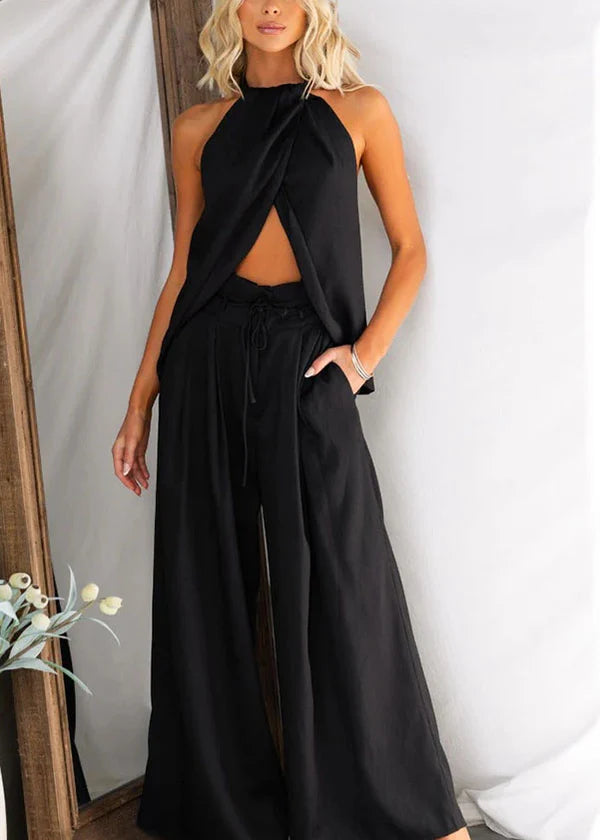 Gette Linen Blend Slit Set