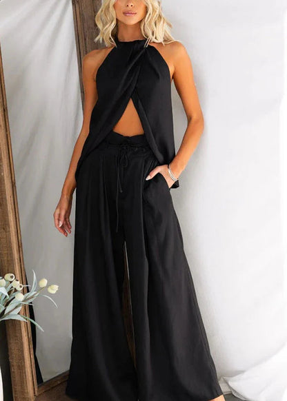 Gette Linen Blend Slit Set