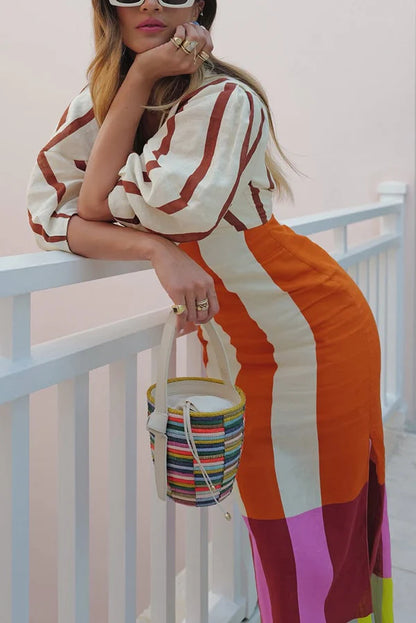 Minora | Solara Stripe Maxi Dress