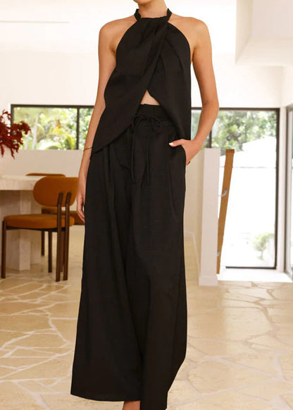 Gette Linen Blend Slit Set