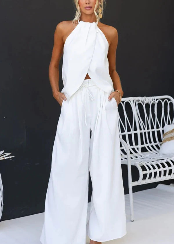 Gette Linen Blend Slit Set